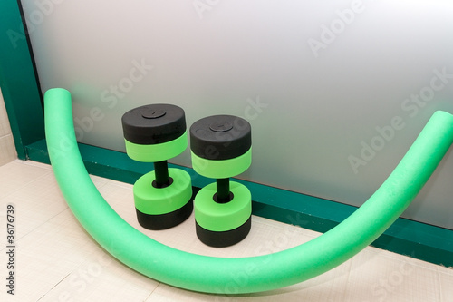 Photo: Dumbbells noodles. Water Aerobics. Dumbbells noodles. Water Aerobics.