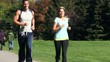Jogging happy couple. Sport and fitness.