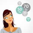 Illustration: femme qui regarde les soldes femme qui regarde les soldes