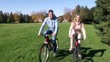 Happy couple cyclist.