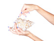 hands with shell hands with shell