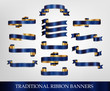 Vektor: Blue Ribbons Collection - vector illustration Blue Ribbons Collection - vector illustration