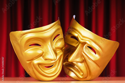 Photo: Masks with the theatre concept Masks with the theatre concept
