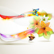 Colorful background with butterfly and flowers Colorful background with butterfly and flowers