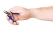 hand with small blue plier