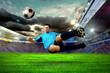 Football player on field of stadium