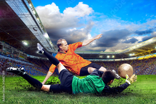 Photo: Football player on field of stadium Football player on field of stadium