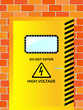 high voltage sign on door