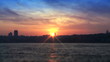 Video: Sunset over coastal cityscape. Sunset over coastal cityscape.