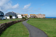 paesaggio con castello a Tintagel in Cornovaglia paesaggio con castello a Tintagel in Cornovaglia