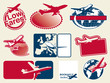 Vector: Airline promotion labels Airline promotion labels