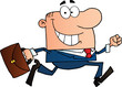 Photo en ligne au meilleur prix Businessman Running To Work With Briefcase