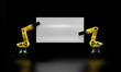 Roboterarme mit Schild Roboterarme mit Schild
