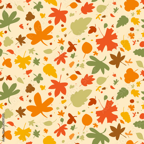 Vector: Autumn seamless background, vector illustration Autumn seamless background, vector illustration
