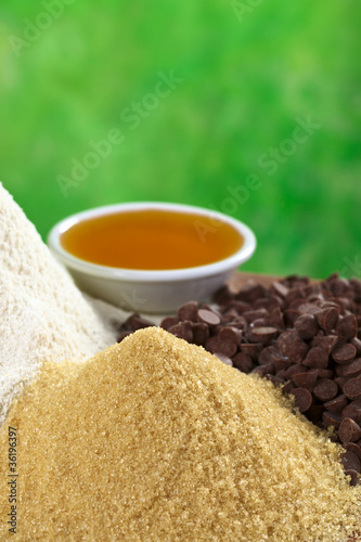 Photo: Granulated brown sugar with other baking ingredients Granulated brown sugar with other baking ingredients