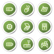 Electronics web icons set 2, green  stickers