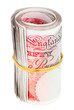 Pound sterling rolled up bank notes, isolated on white Pound sterling rolled up bank notes, isolated on white