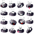 puck cartoon with many expressions