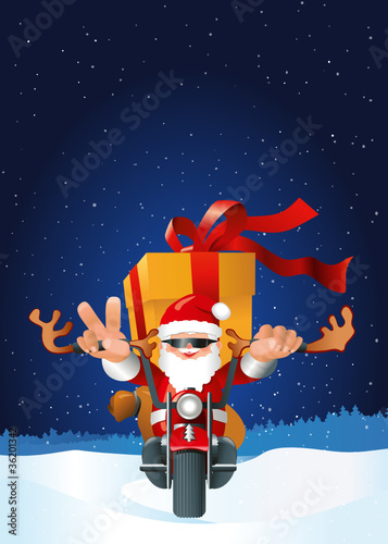 Vector: Santa Claus als Biker Santa Claus als Biker