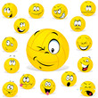 volleyball cartoon wit many expressions