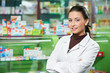 Pharmacy chemist woman in drugstore