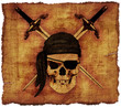 Pirate Skull on Old Parchment