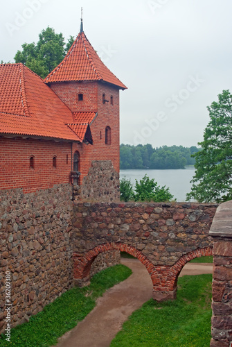 Photo: Tower and moat in Trakai castle, Lithuania Tower and moat in Trakai castle, Lithuania