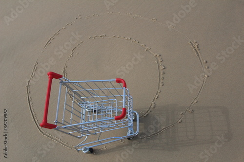Photo: Retail cart going in circles, outdoor Retail cart going in circles, outdoor
