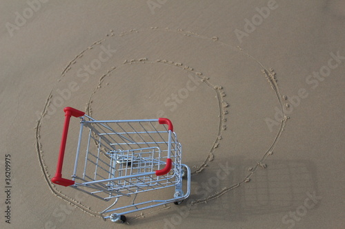 Photo: Retail cart going in circles, outdoor Retail cart going in circles, outdoor