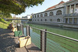 Il fiume Ljubljanica, centro storico di Lubiana