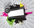 Vector: Movie background with film strip Movie background with film strip