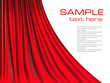 Red curtain background. Vector.