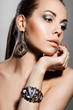 elegant fashionable woman with silver jewelry elegant fashionable woman with silver jewelry