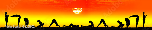 Photo: Yoga surya namaskar sun salutation Yoga surya namaskar sun salutation