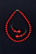 red beads on black red beads on black