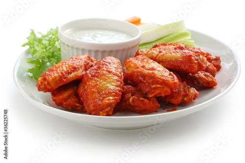 Photo: buffalo chicken wings with blue cheese dip buffalo chicken wings with blue cheese dip