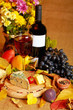 Wine and cheese still life