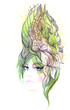 Illustration: Beautiful woman with hair ornate with flowers (series C) Beautiful woman with hair ornate with flowers (series C)