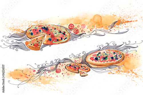 Illustration: italian pizza banner (series C) italian pizza banner (series C)
