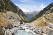Mointain river in Berner Oberland region of Switzerland