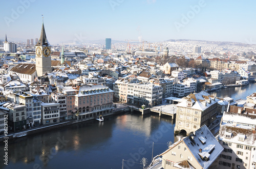 Photo: Winter view of Zurich Winter view of Zurich