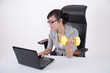 Young woman working on her laptop