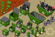 isometric garbage container in varius sizes isometric garbage container in varius sizes