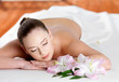 woman joing and relaxing in spa salon