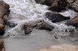 Sea rolling in to shore