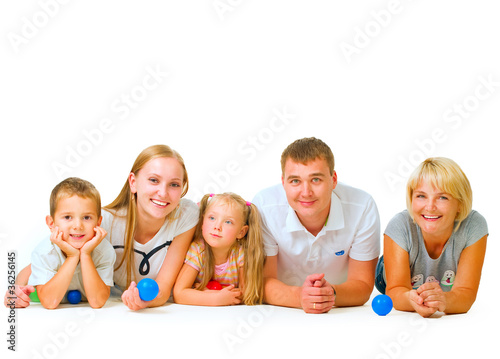 Photo: Happy Big Family. Parents with Kids Happy Big Family. Parents with Kids