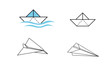 Papierschiff und Papierflieger