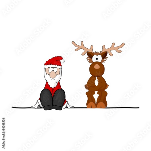 Vektor: weihnachtsmann & rentier I eps weihnachtsmann & rentier I eps