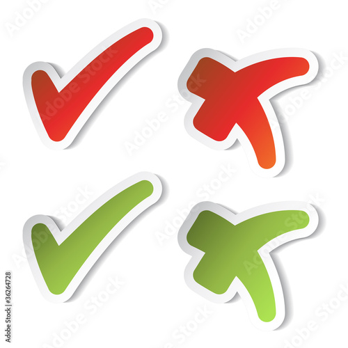 Vektor: Vector check mark stickers Vector check mark stickers