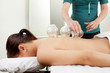 Cuppping Acupuncture Treatment on Female Back